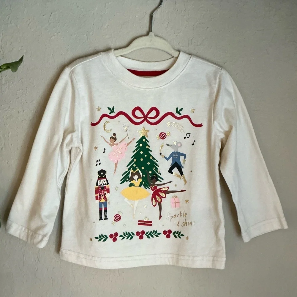 KIDS: Holiday Time Ballet Nutcracker Christmas Long Sleeve Shirt - Picture 2 of 5
